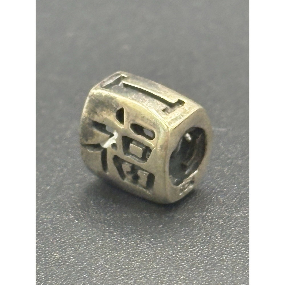 Sterling Silver Chinese Character "Luck" "Blessings" Charm E22